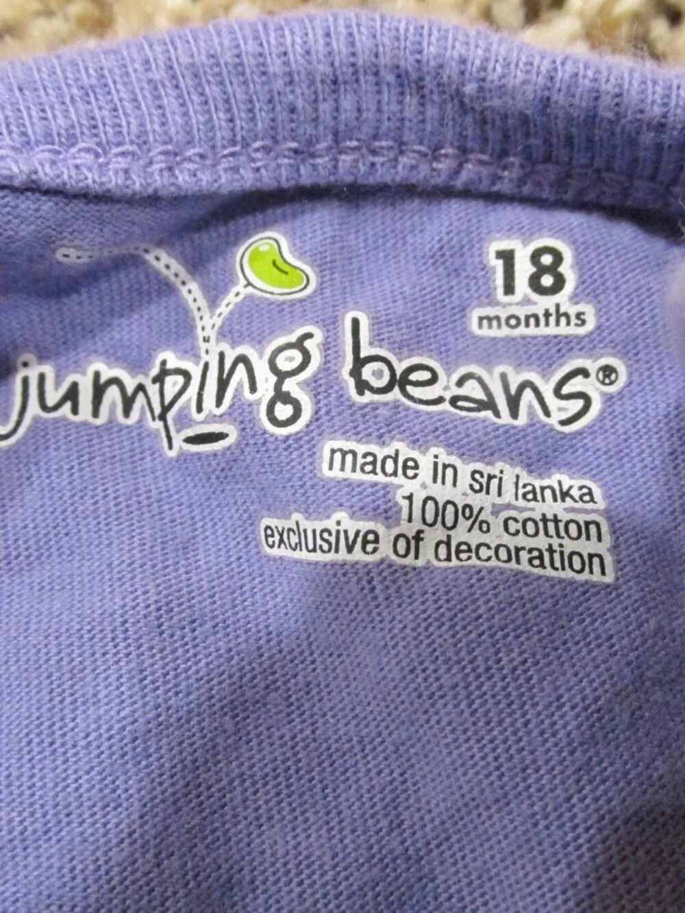 Jumping Beans Sleeveless One Piece Bodysuit Toddler Girls Size 18M Purple Cat
